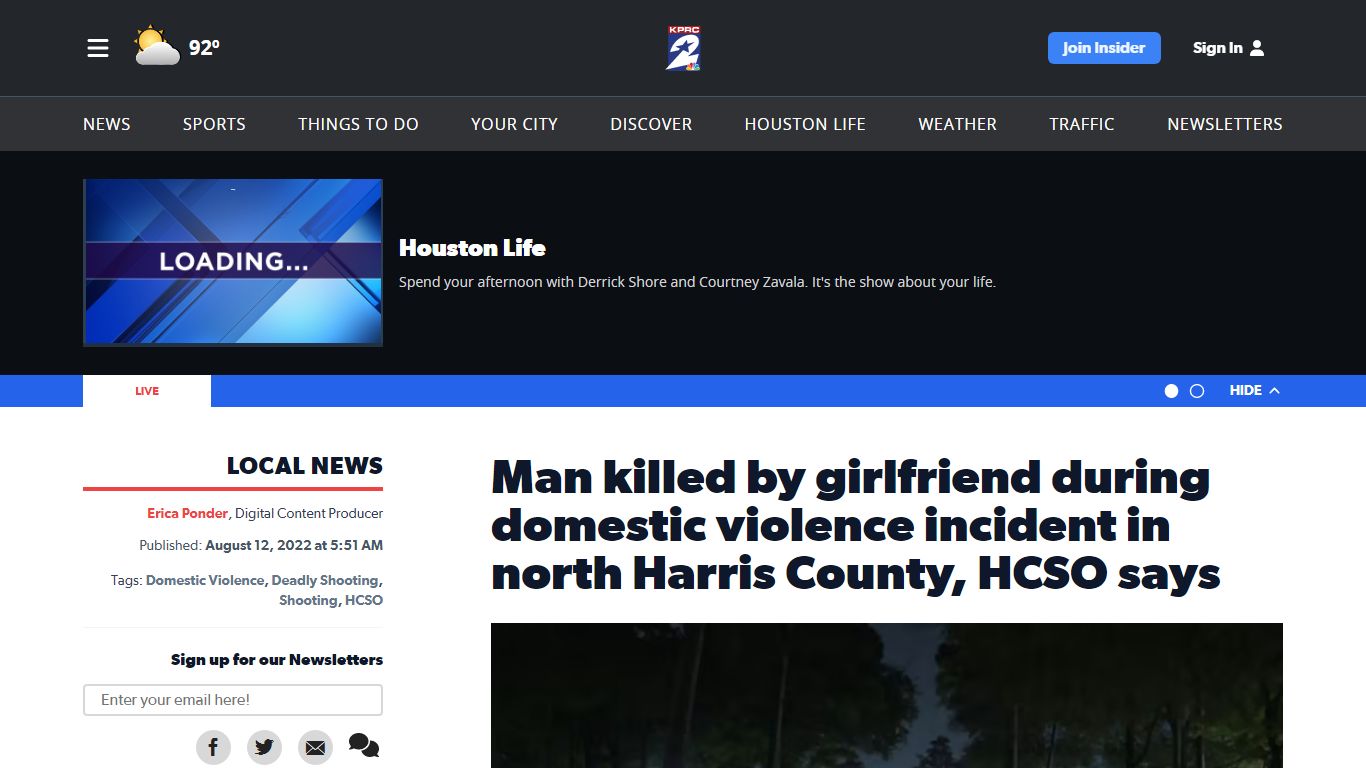 Man killed by girlfriend during domestic violence incident in north ...